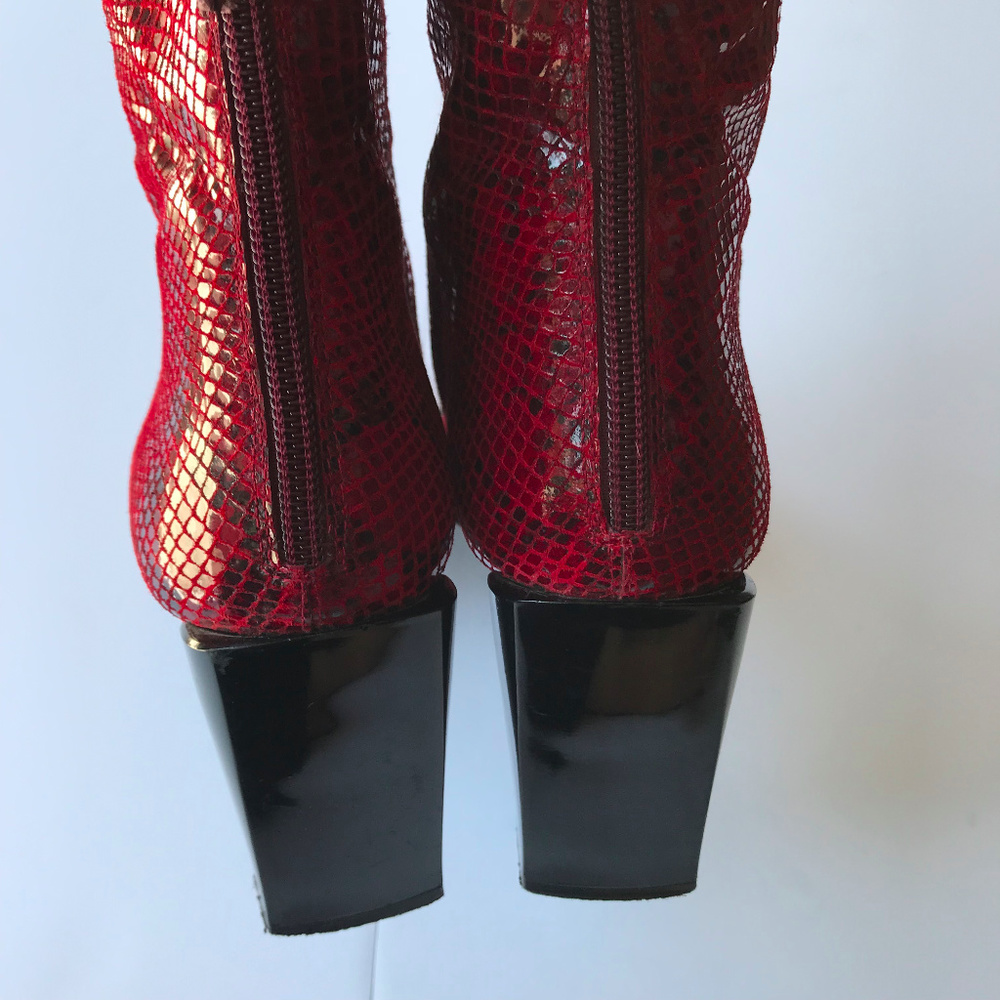 Stuart Weitzman Embossed Python Snakeskin Boots - Picture 4 of 8